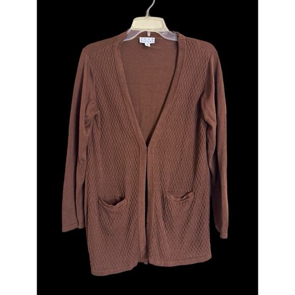 Joan Rivers Brown Cardigan Light Sweater W/ One Closure Size Medium - Picture 1 of 6